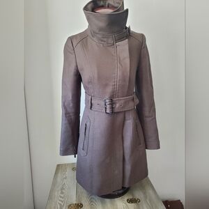 SANDRA ANGELOZZI  wool blend olive green coat size 34